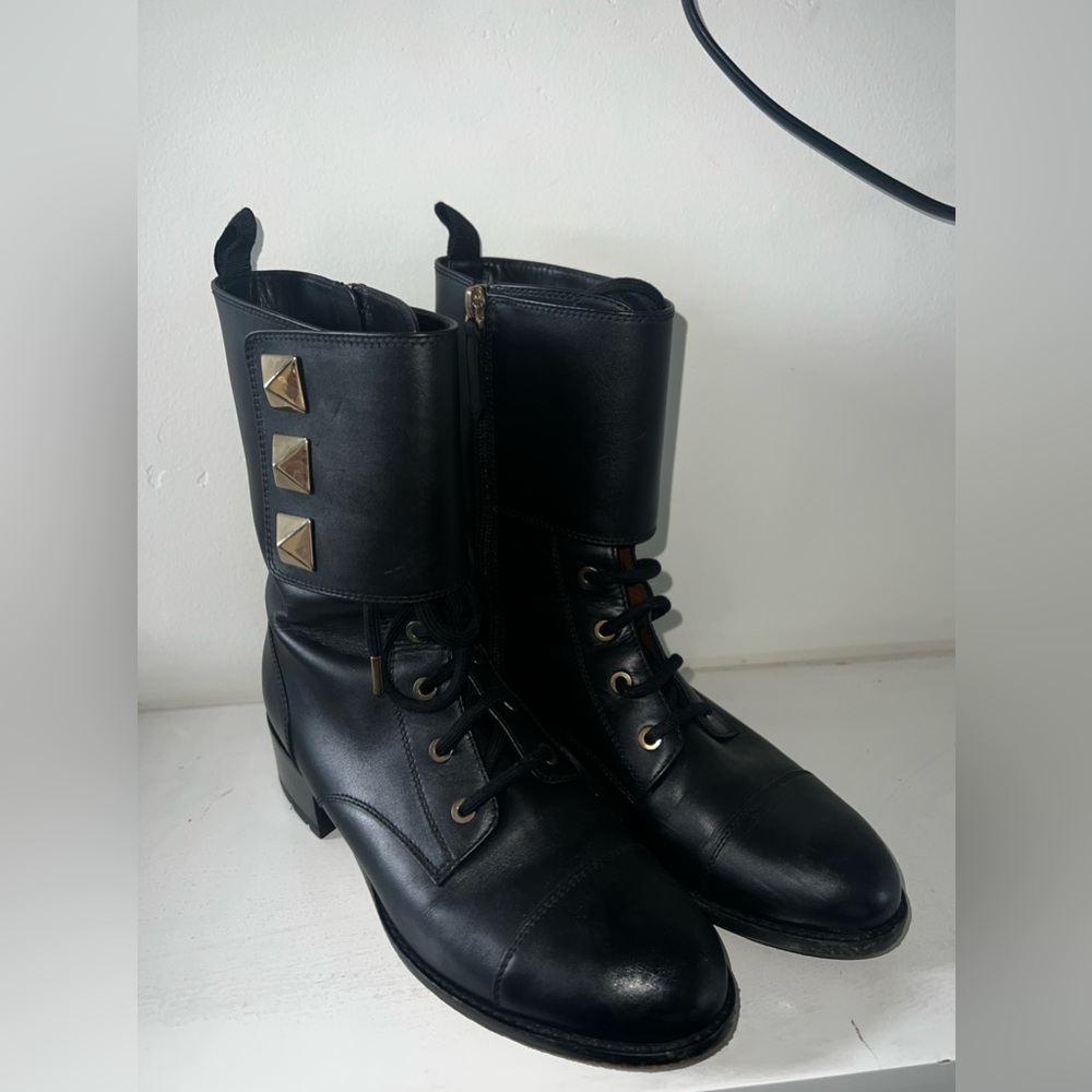 Valentino Stud Black Boots Size 8US